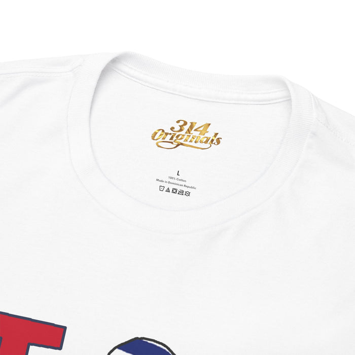 I Heart The Lou T-Shirt — White St. Louis Pride Heart with Fleur-de-Lis - 314 Originals
