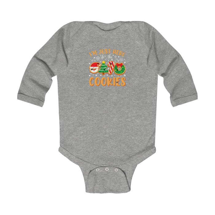 "I'm Just Here for the Cookies" Christmas Cookie Cute Infant Long Sleeve Onesie - 314 Originals