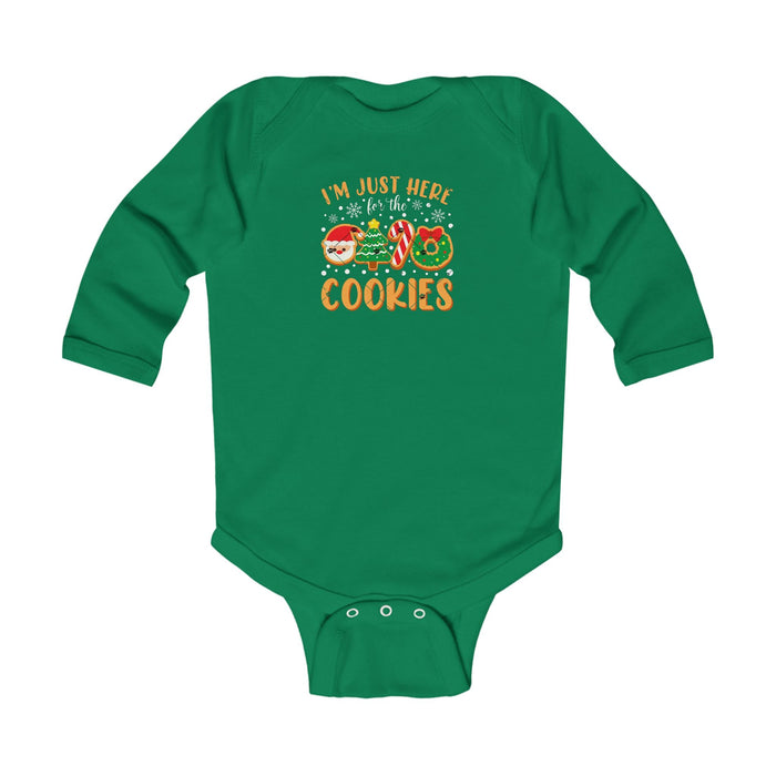 "I'm Just Here for the Cookies" Christmas Cookie Cute Infant Long Sleeve Onesie - 314 Originals