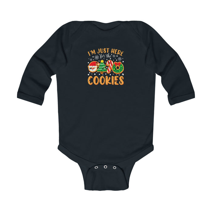 "I'm Just Here for the Cookies" Christmas Cookie Cute Infant Long Sleeve Onesie - 314 Originals