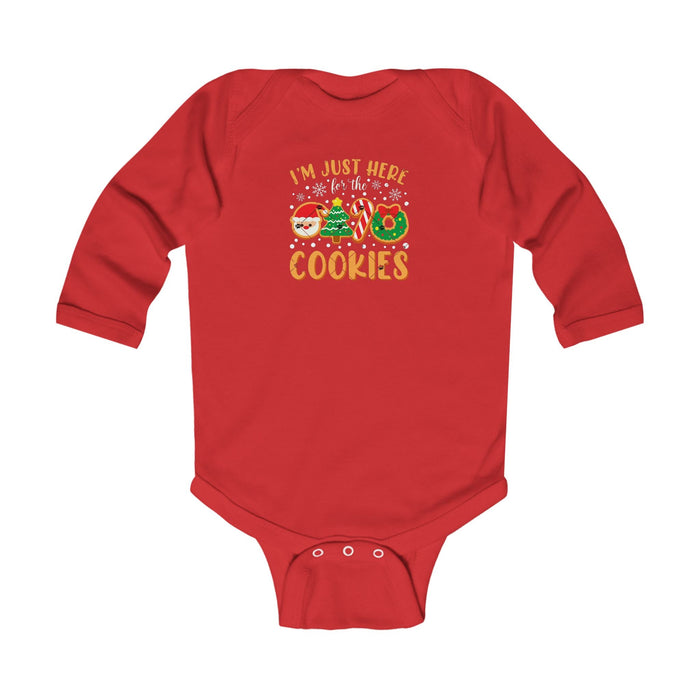 "I'm Just Here for the Cookies" Christmas Cookie Cute Infant Long Sleeve Onesie - 314 Originals
