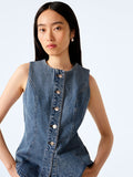 Inez Waistcoat in Light Wash