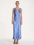 Iris Jacquard Dress in Blue