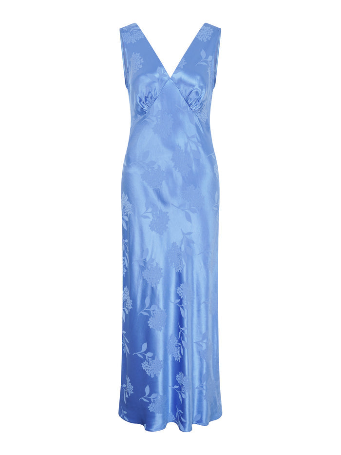 Iris Jacquard Dress in Blue