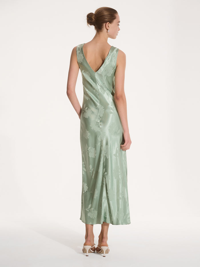 Iris Jacquard Dress in Sage