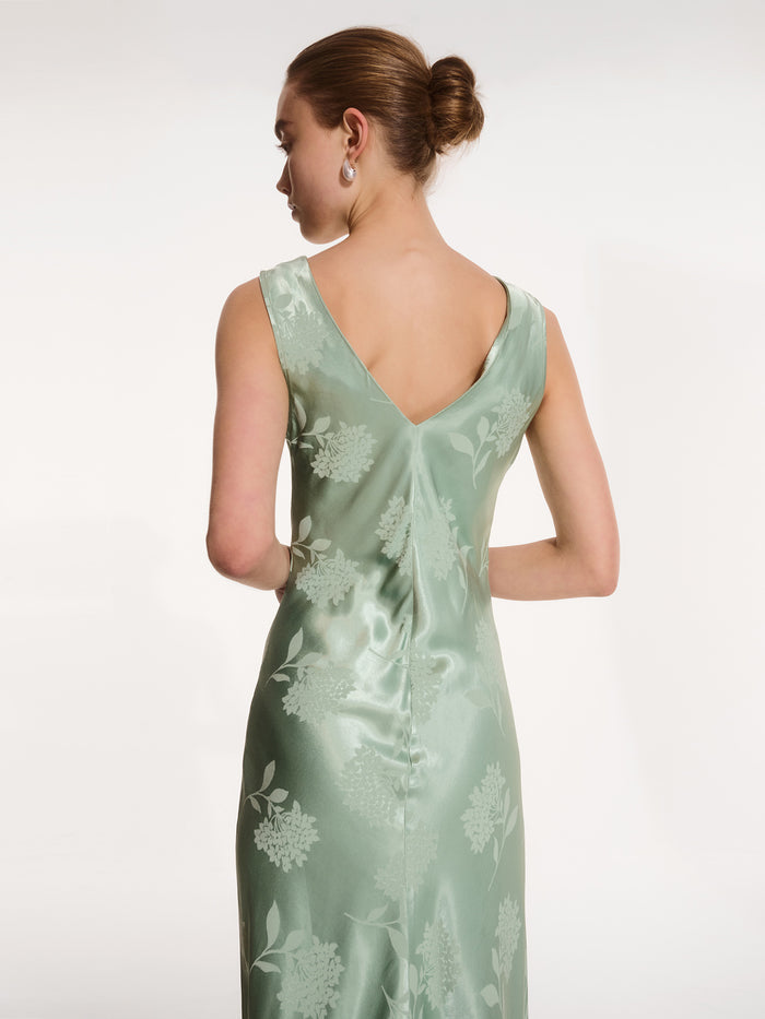 Iris Jacquard Dress in Sage