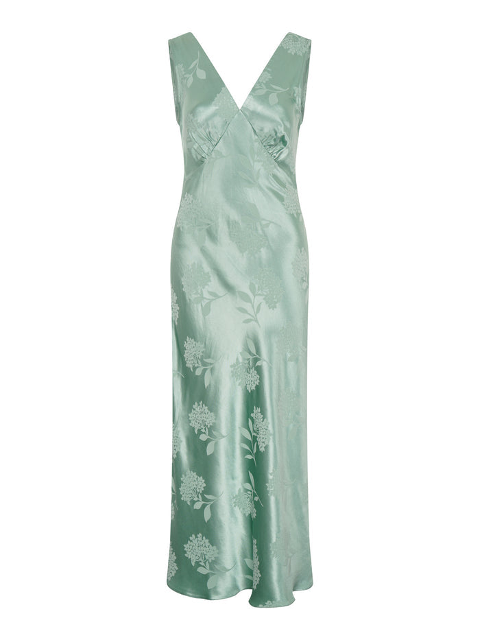 Iris Jacquard Dress in Sage
