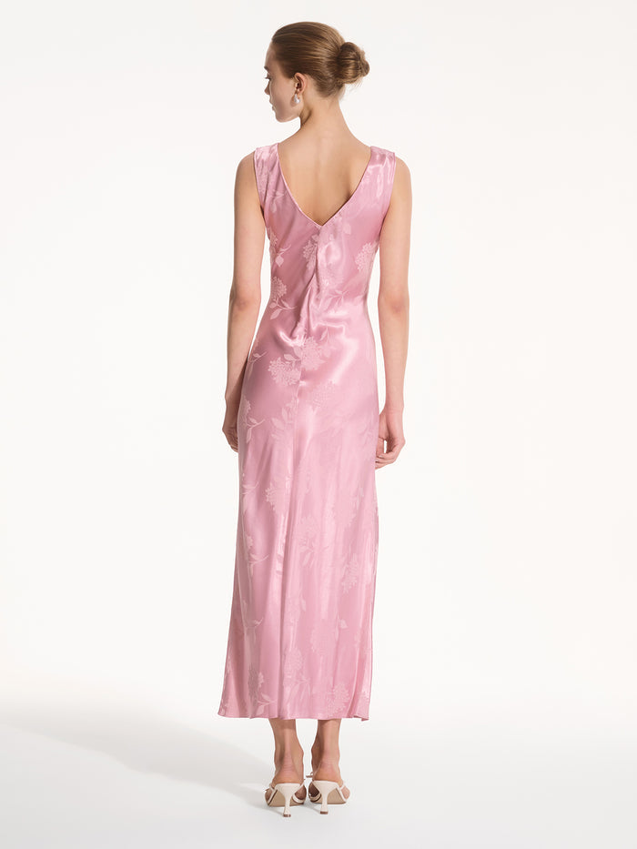 Iris Jacquard Dress in Vintage Pink
