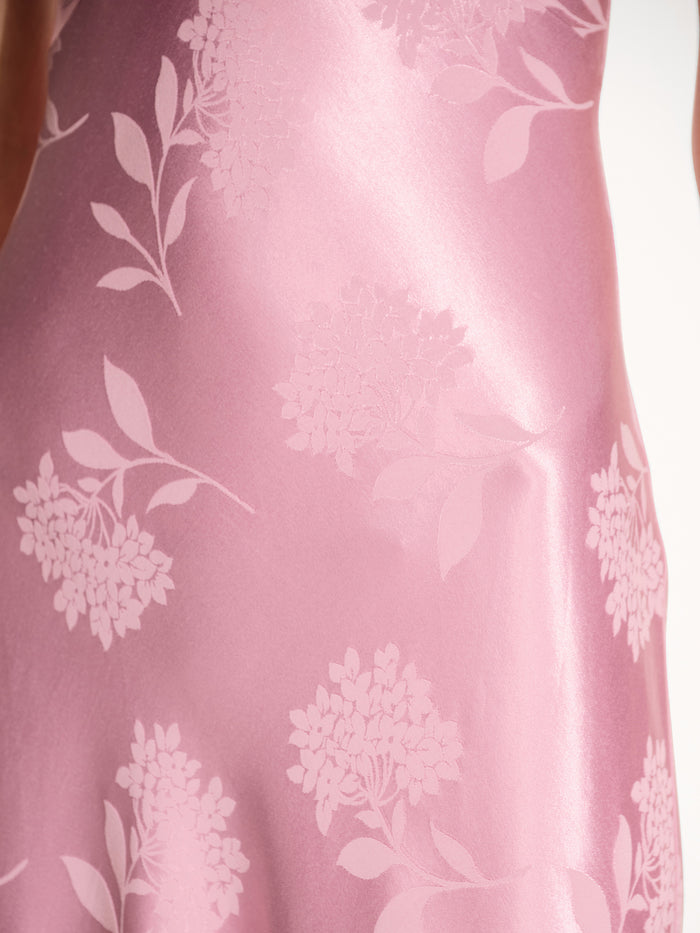 Iris Jacquard Dress in Vintage Pink
