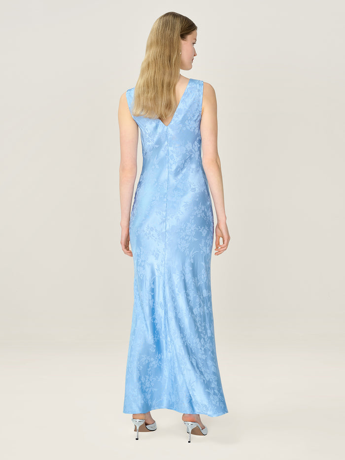 Iris Jacquard Dress in Vista Blue