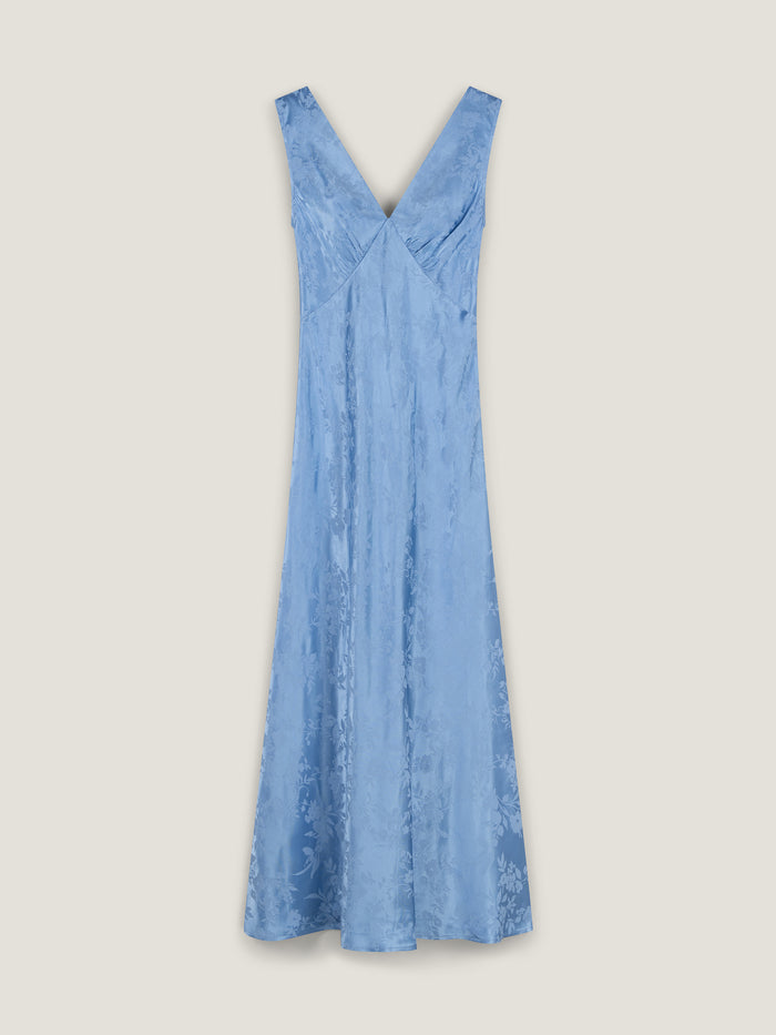 Iris Jacquard Dress in Vista Blue