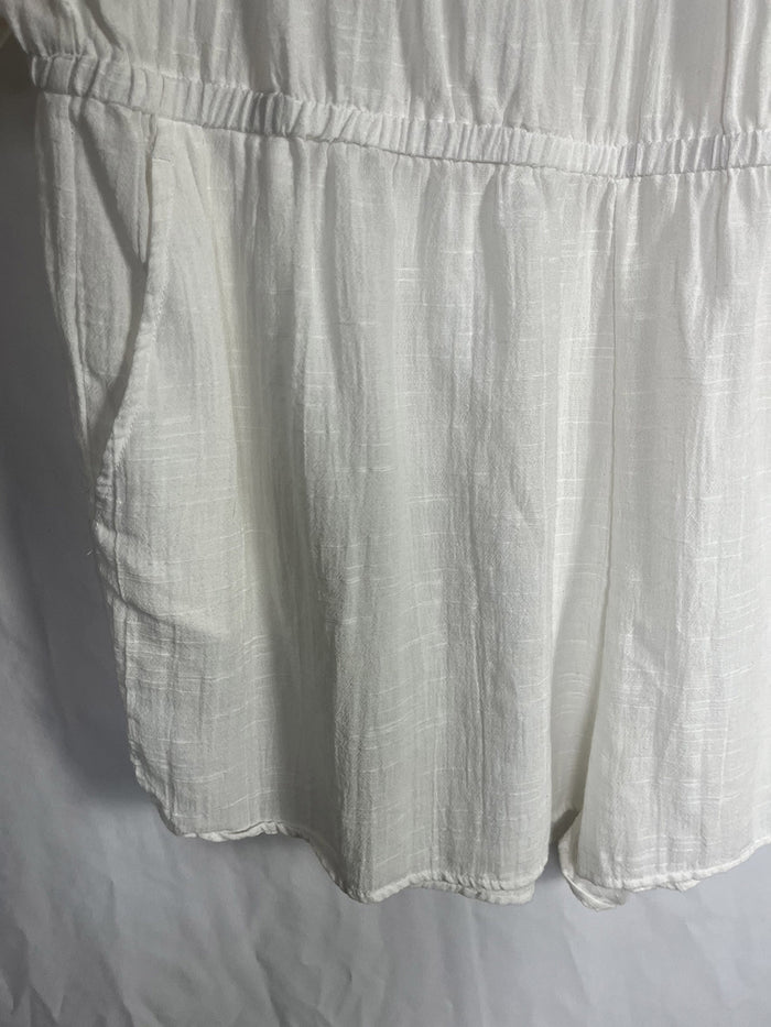 J. Crew Size XL (16) White & Red Embroidered Romper