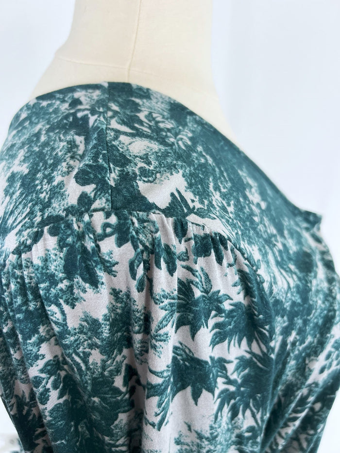 J Jason Wu Size 4X (26/28) Gray & Teal Floral Dress
