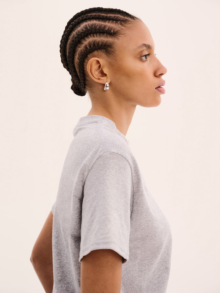 Jack Boyfriend Tee in Grey marl