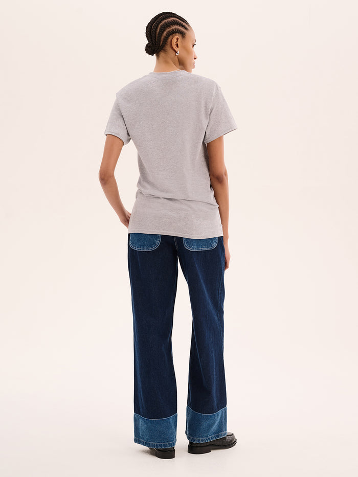Jack Boyfriend Tee in Grey marl