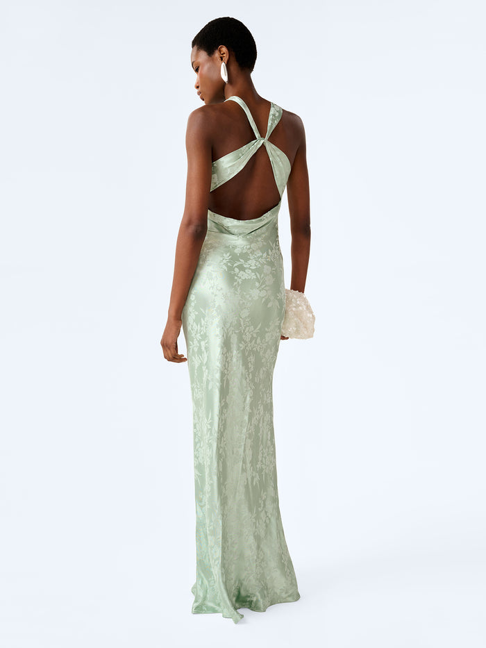 Jai Jacquard Dress in Sage