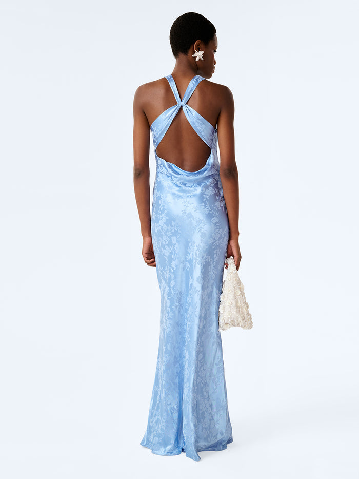 Jai Jacquard Dress in Vista Blue