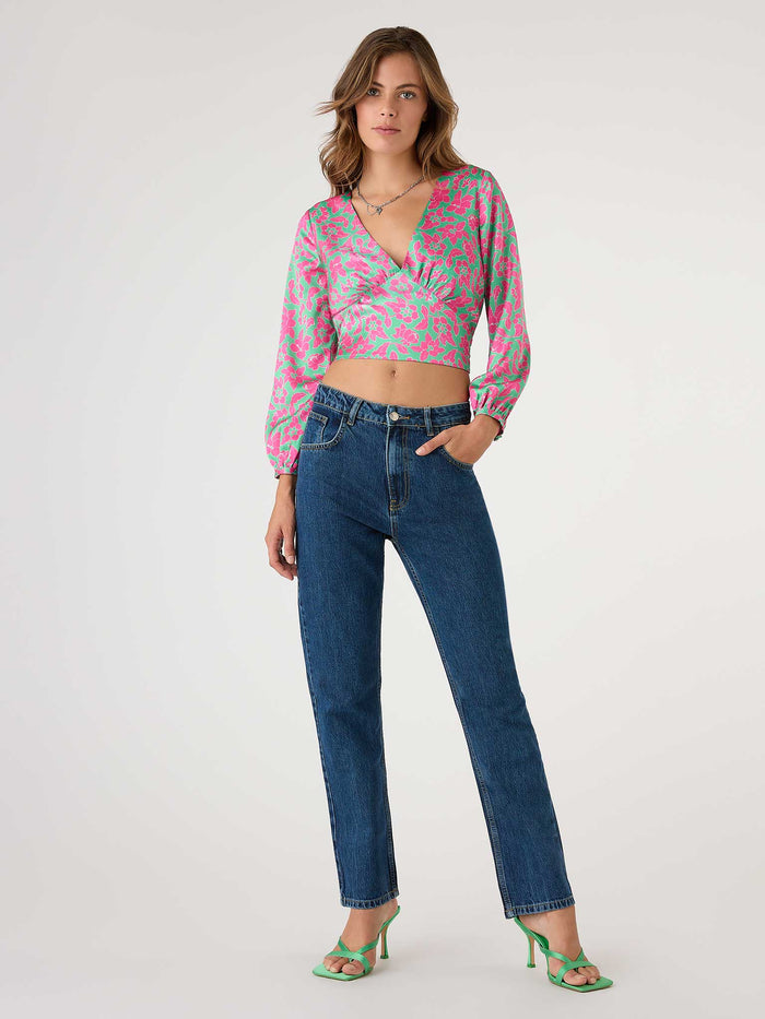 Jaliya Blouse in Pink Floral