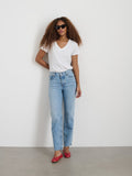 Jane Mid Rise Straight Jean In Kyoto Wash