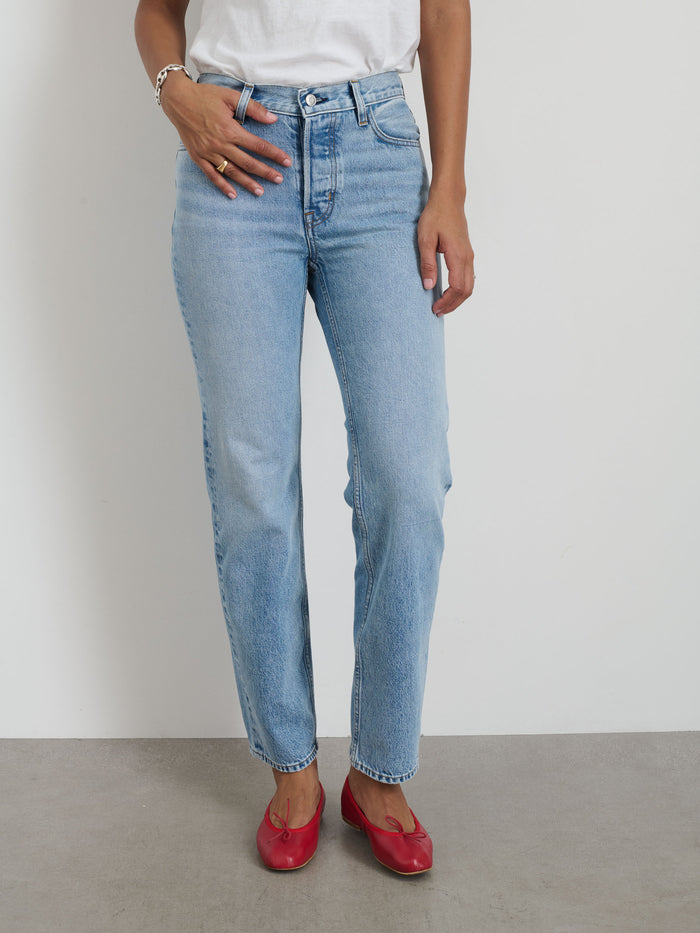 Jane Mid Rise Straight Jean In Kyoto Wash