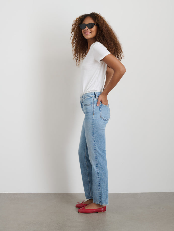 Jane Mid Rise Straight Jean In Kyoto Wash