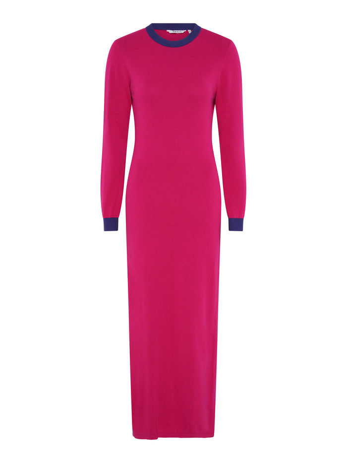 Janelle Colour Block Dress in Magenta