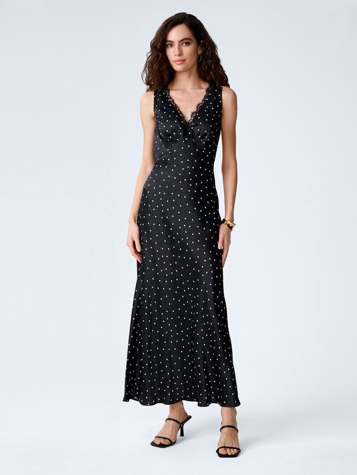Jennifer Dress in Black Polka Dot