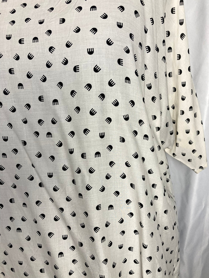 Jibri Size 3 (22) Cream & Black Print Shirt