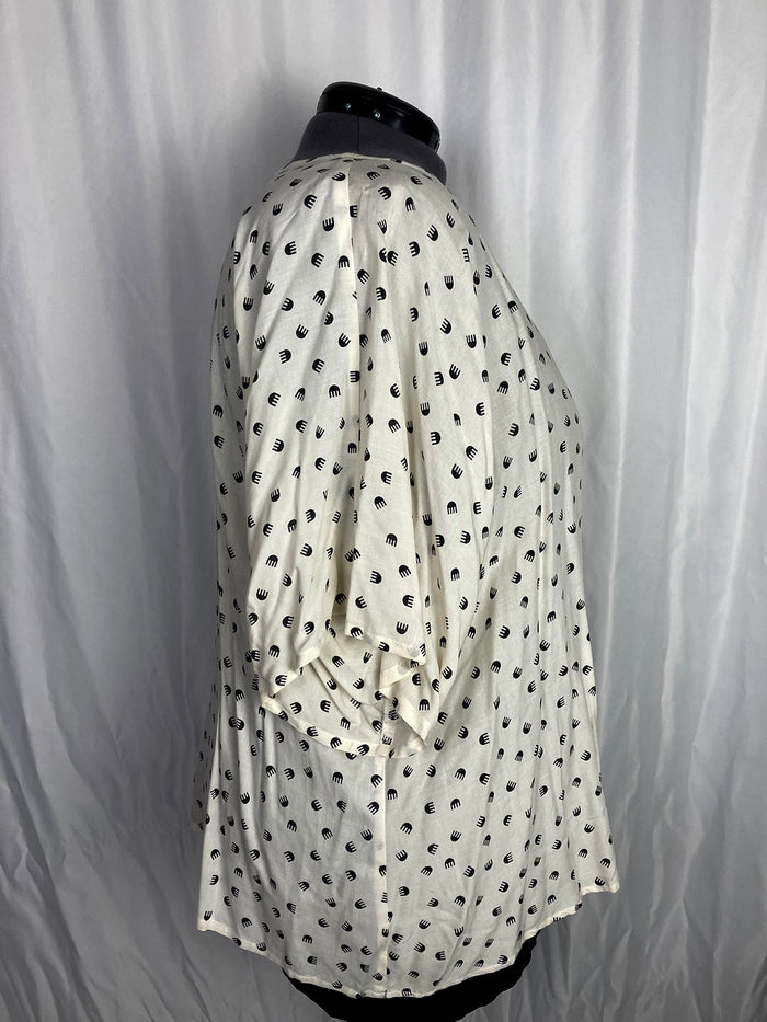 Jibri Size 3 (22) Cream & Black Print Shirt