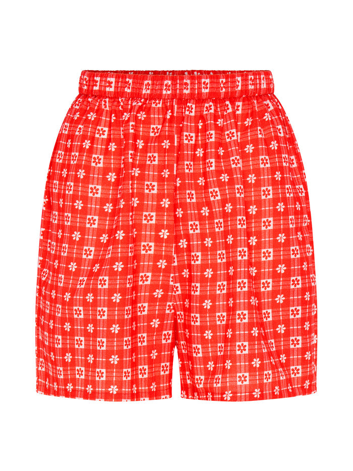 Joshua Gingham Floral Shorts