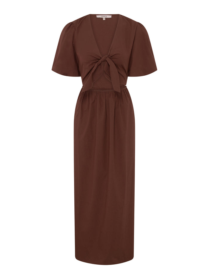 Joy Midi Dress in Chocolate