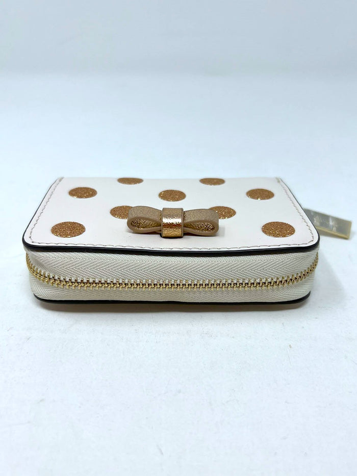 Kate Spade Ivory & Rose Gold Leather Polka Dot Wallet NWOT