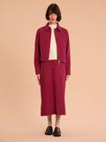Kelsey Skirt in Burgundy Pin Stripe