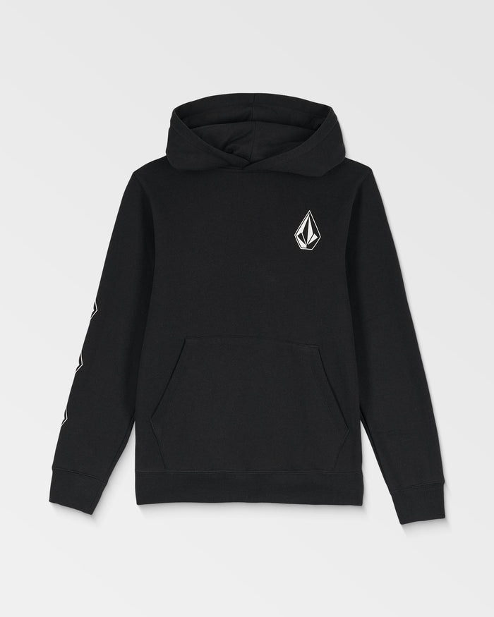 Big Kids' Iconic Stone Grid Pullover-Black-Volcom