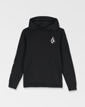 Big Kids' Iconic Stone Grid Pullover-Black-Volcom