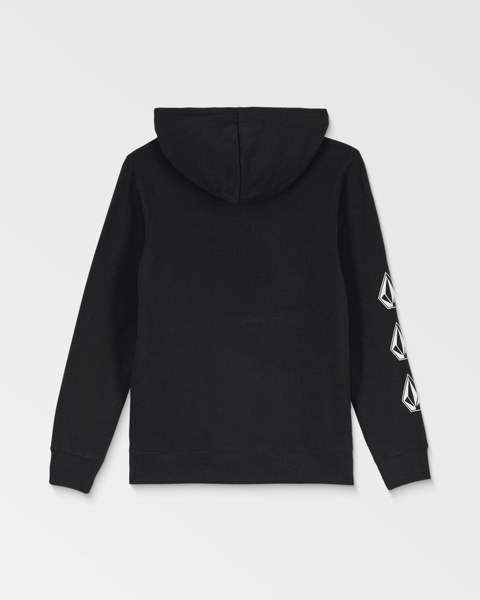 Big Kids' Iconic Stone Grid Pullover-Black-Volcom