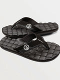 Big Kids' Recliner Sandals-Black/White-Volcom