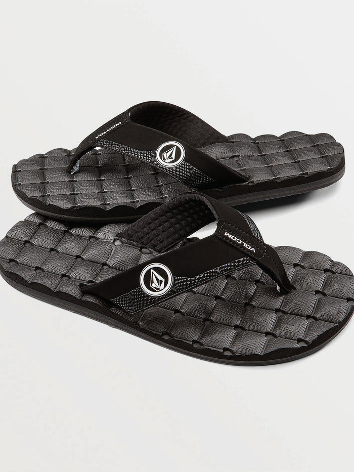 Big Kids' Recliner Sandals-Black/White-Volcom