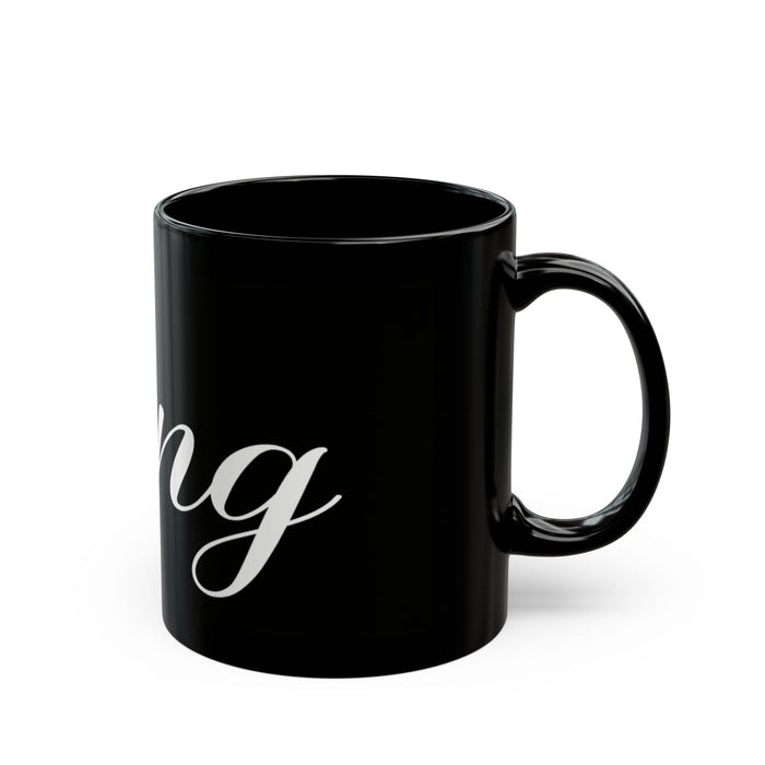 King Crown Black Coffee Mug – Elegant Script Royalty Gift (11oz & 15oz) - 314 Originals