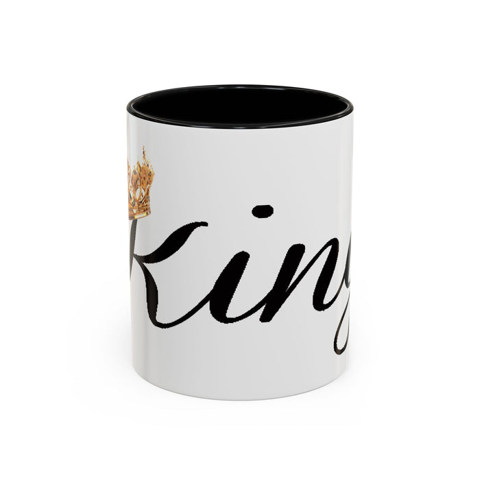 King Script Accent Coffee Mug — Crowned 'King' Ceramic Coffee Cup (11/15oz) - 314 Originals