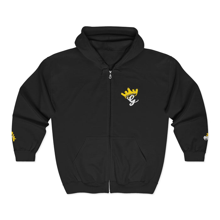 King's Gear Zip Hoodie — Full-Zip with Gold Crown Emblem - 314 Originals