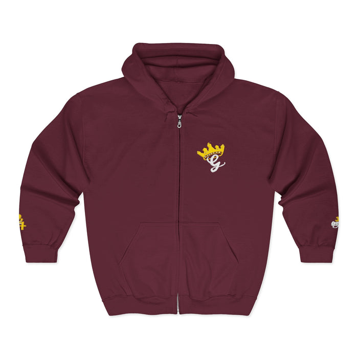 King's Gear Zip Hoodie — Full-Zip with Gold Crown Emblem - 314 Originals