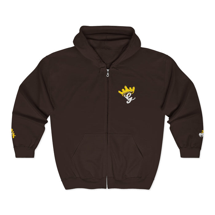 King's Gear Zip Hoodie — Full-Zip with Gold Crown Emblem - 314 Originals