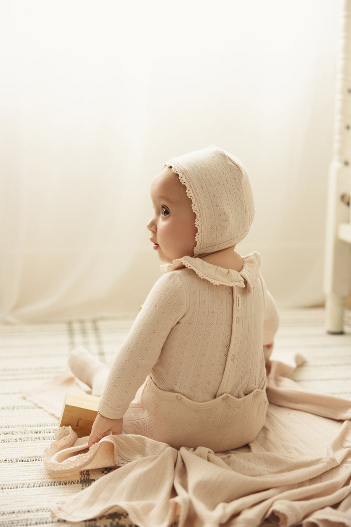 Knit Collar Ruffle Bonnet
