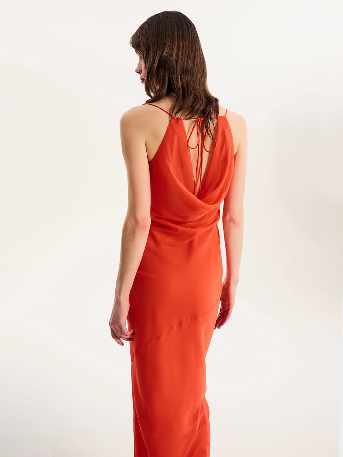 Koko Chiffon Dress in Orange