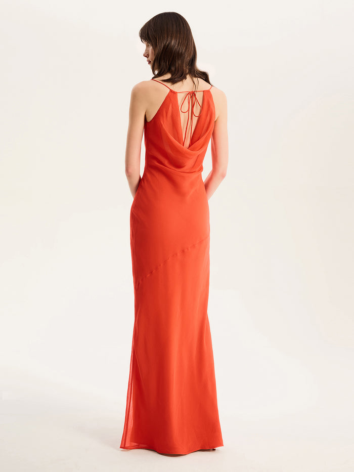 Koko Chiffon Dress in Orange