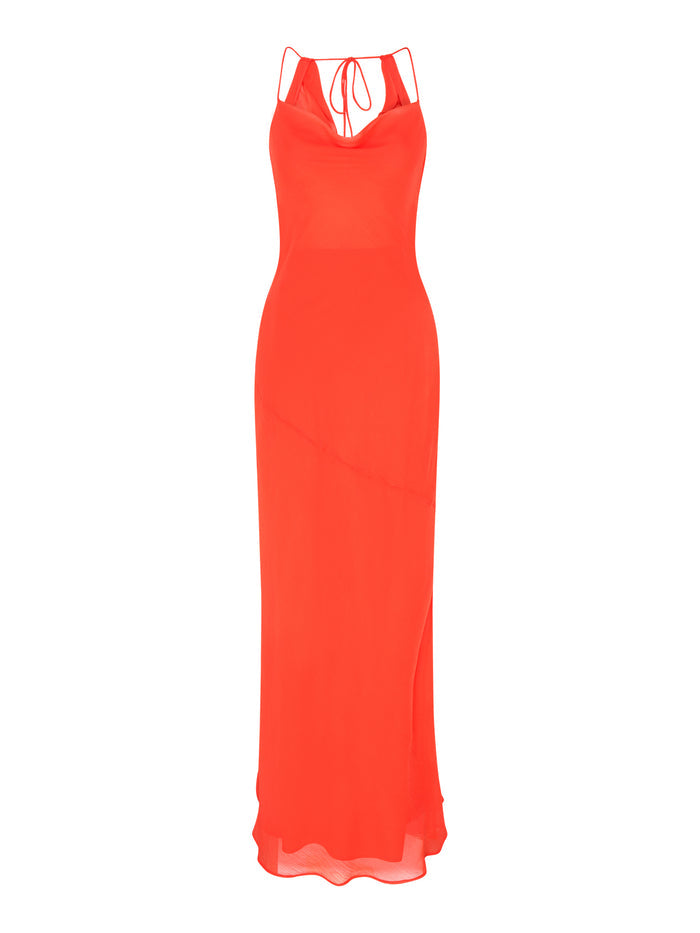 Koko Chiffon Dress in Orange