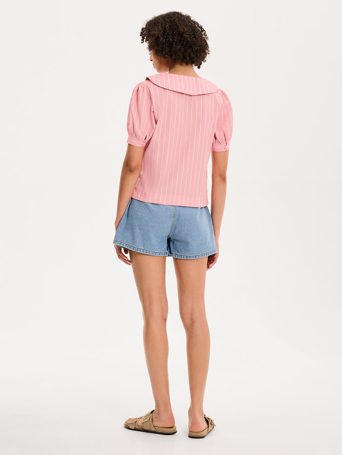 Kyra Shirt in Pink and White Stripe