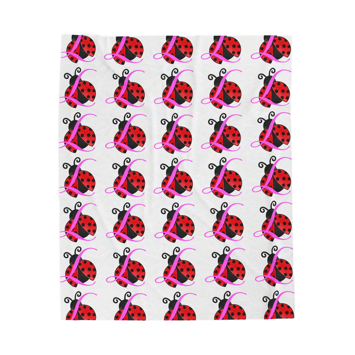 Ladybug Pattern Velveteen Plush Blanket — Cute Red Ladybug Throw for Kids & Nursery - 314 Originals