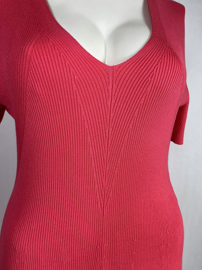 Lane Bryant Size 18W Neon Peach Ribbed Dress NWT